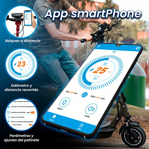 smartGyro K2 Titán C - - Patinete Eléctrico 48V, Batería 13.000 mAh, Autonomía 50Km, Ruedas de 10&quot; Neumáticas Tubeless, Suspensiones, Triple Frenada, Intermitentes, Certificado DGT, Segunda Generación